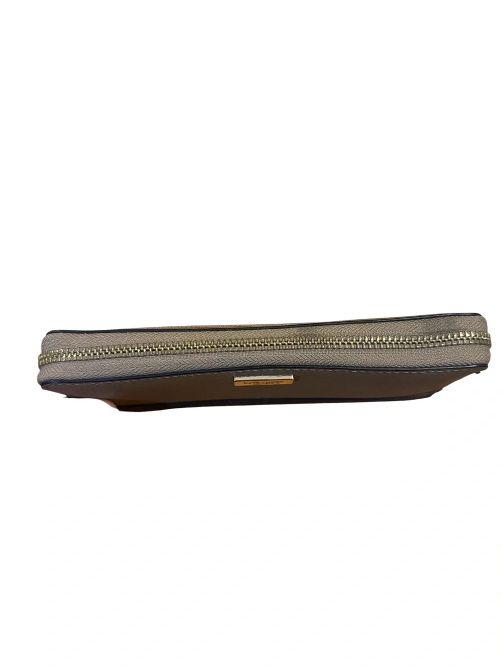 Kate Spade Two-Tone Zip Around Wallet — Taupe & Black